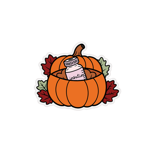 Insulin Pumpkin Clear Sticker