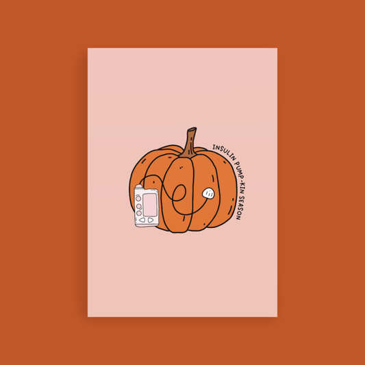 Pumpkin Insulin Pump Postcard