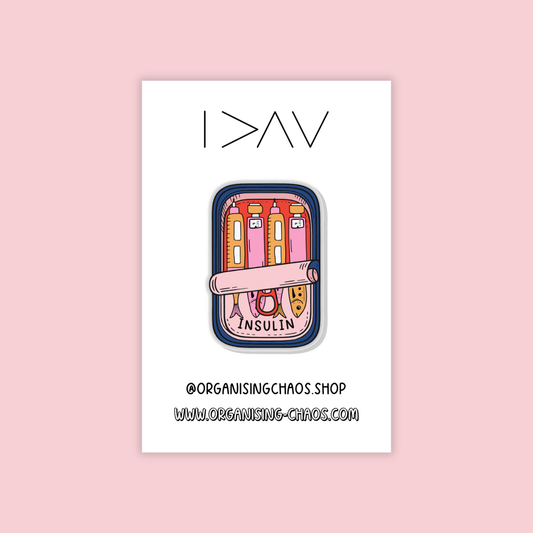 Insulin Sardines Pin Badge