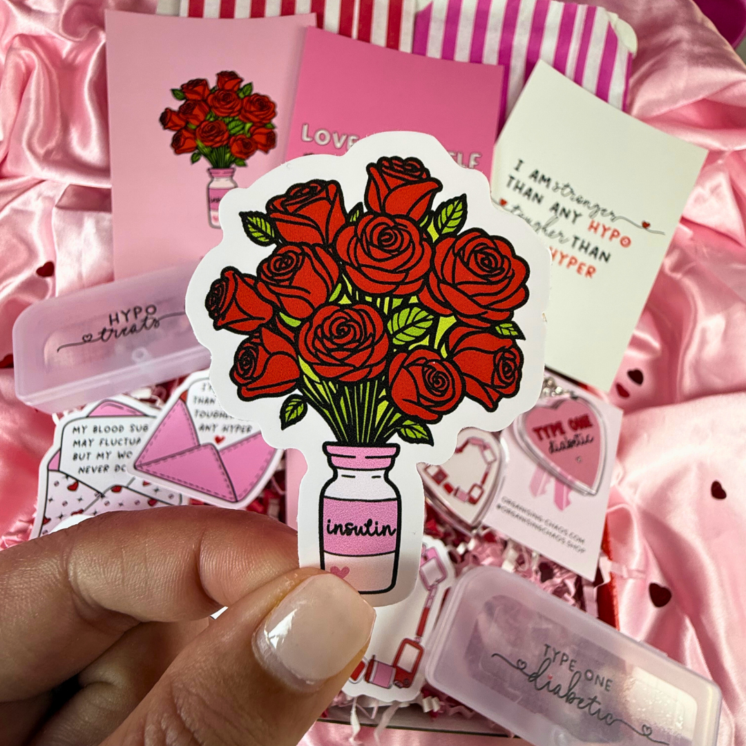 Insulin Rose Vase Sticker