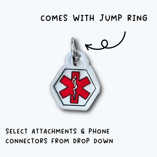 Mini Red Medical Alert Charm