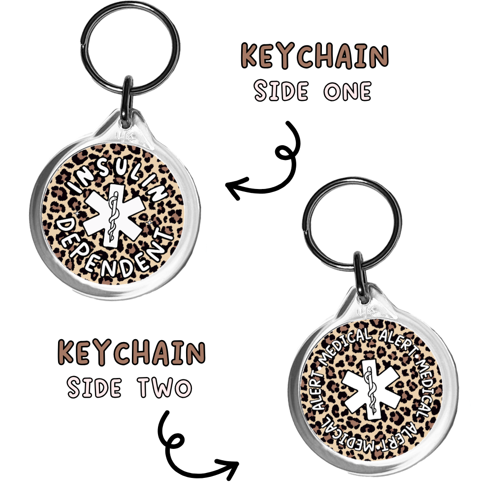 Insulin Dependent Animal Print Keychain