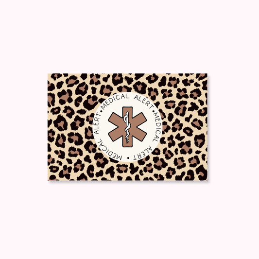 T1D Animal Print Medical Alert Card