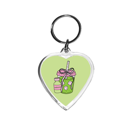 Matcha T1D Heart Keychain