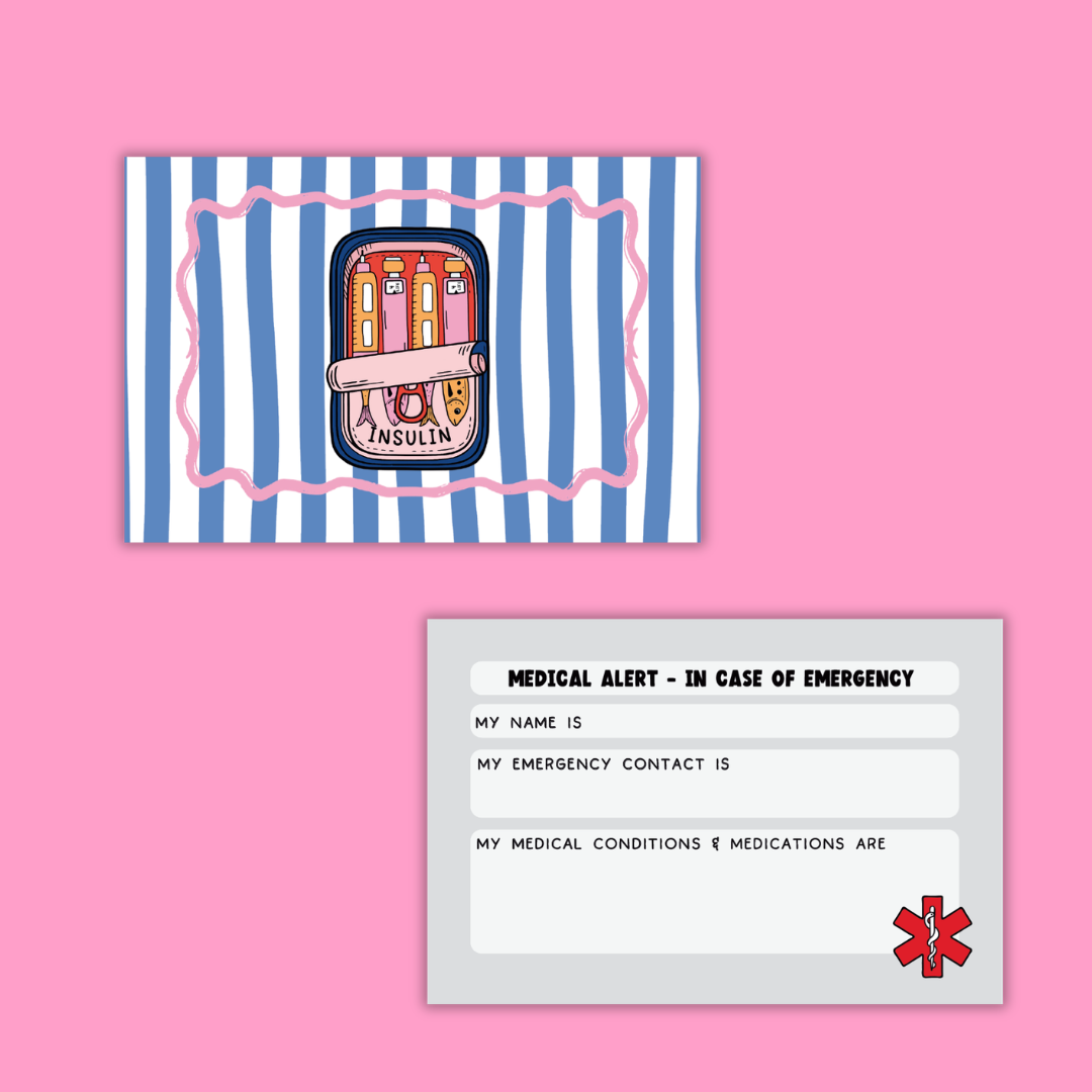 Insulin Sardines Medical Alert Card