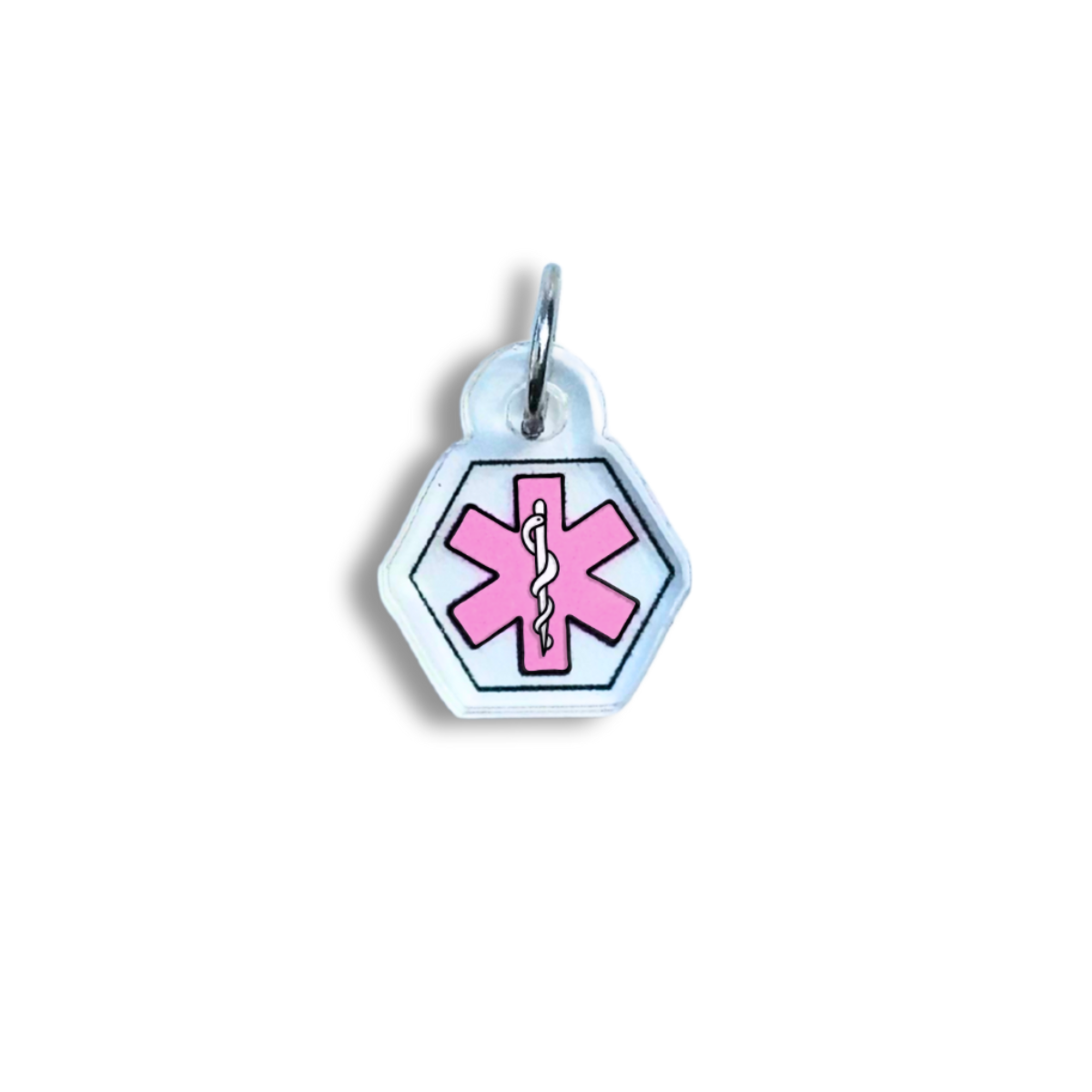 Mini Pink Medical Alert Charm