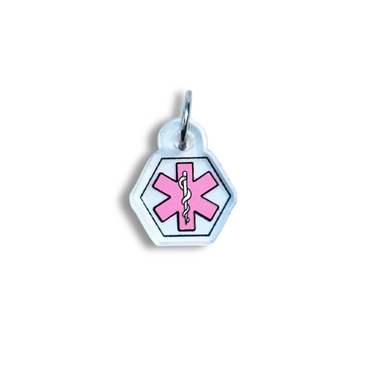 Mini Pink Medical Alert Charm