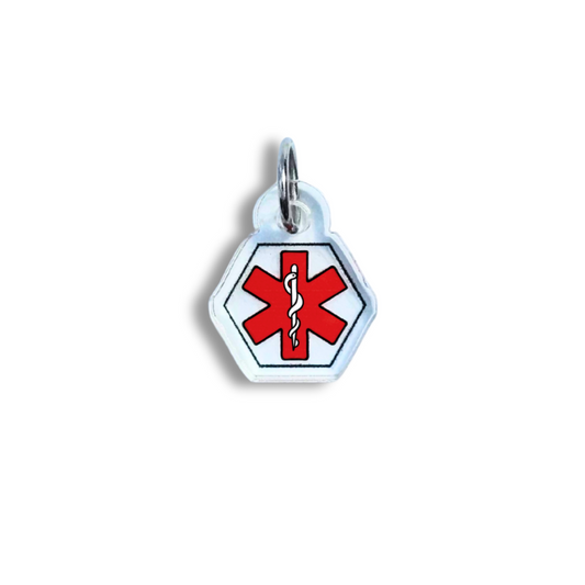 Mini Red Medical Alert Charm