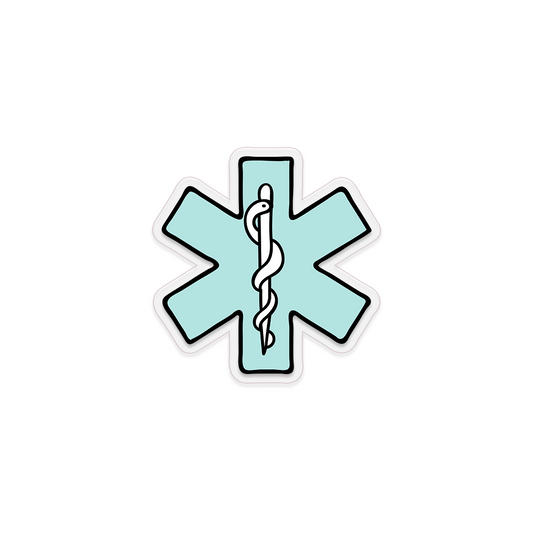 Mini Blue Medical Alert Clear Sticker