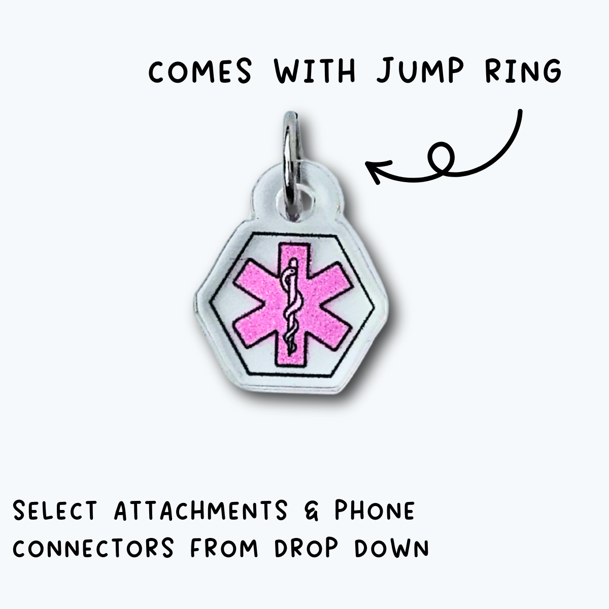 Mini Pink Medical Alert Charm