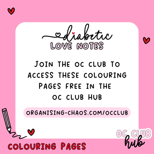 Valentines Diabetes Colouring Pages (Digital Download)