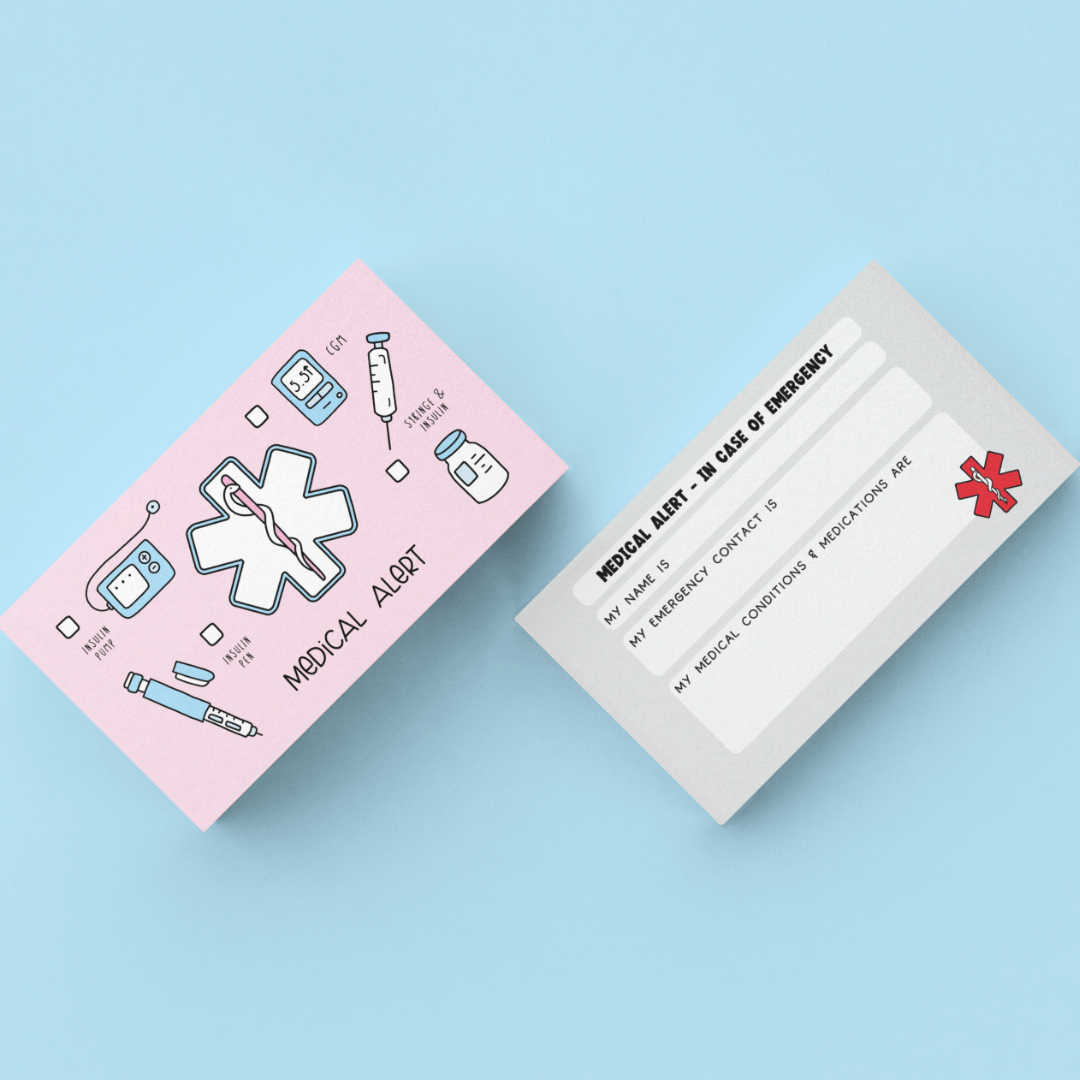 Pink Pick Your Device Medical Alert Card