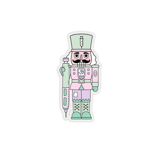 Pink & Mint Nutcracker Clear Sticker