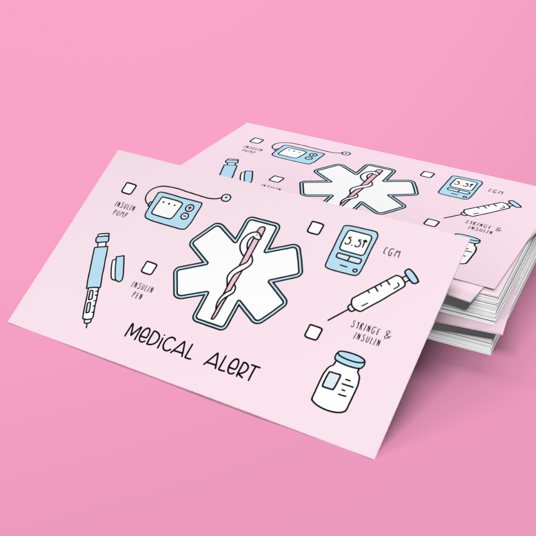 Pink Pick Your Device Medical Alert Card