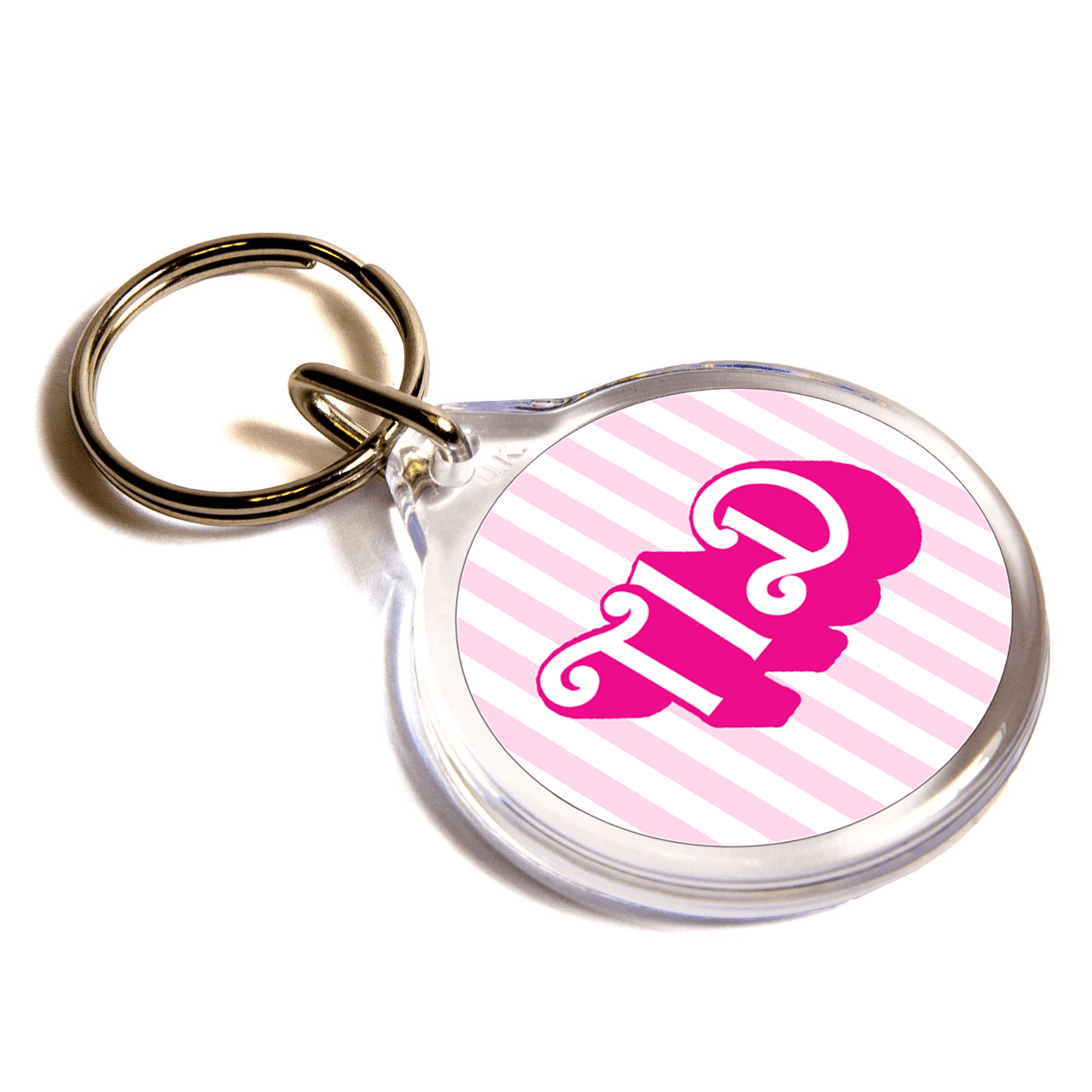 Pink Stripe T1D Keychain