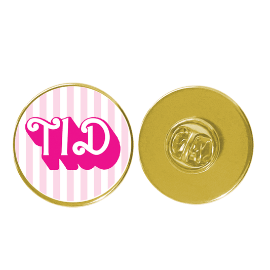 Pink Stripe T1D Pin Badge