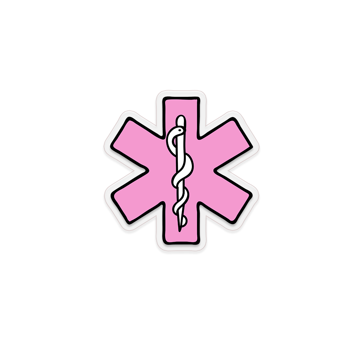 Mini Pink Medical Alert Clear Sticker