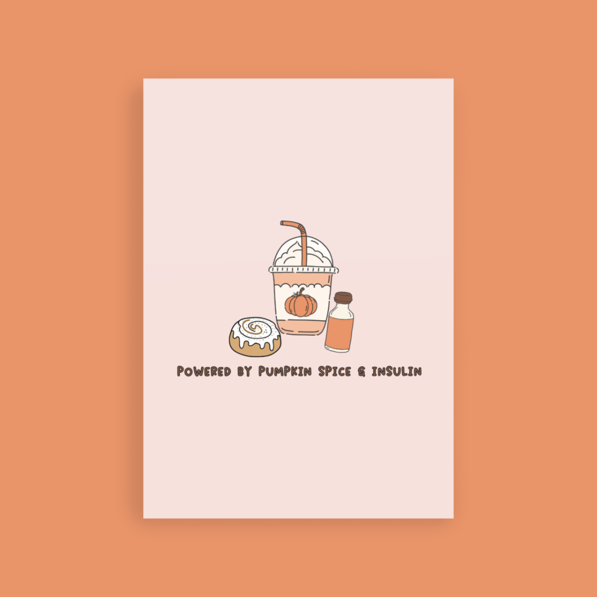 Powered by Pumpkin Spice Postcard