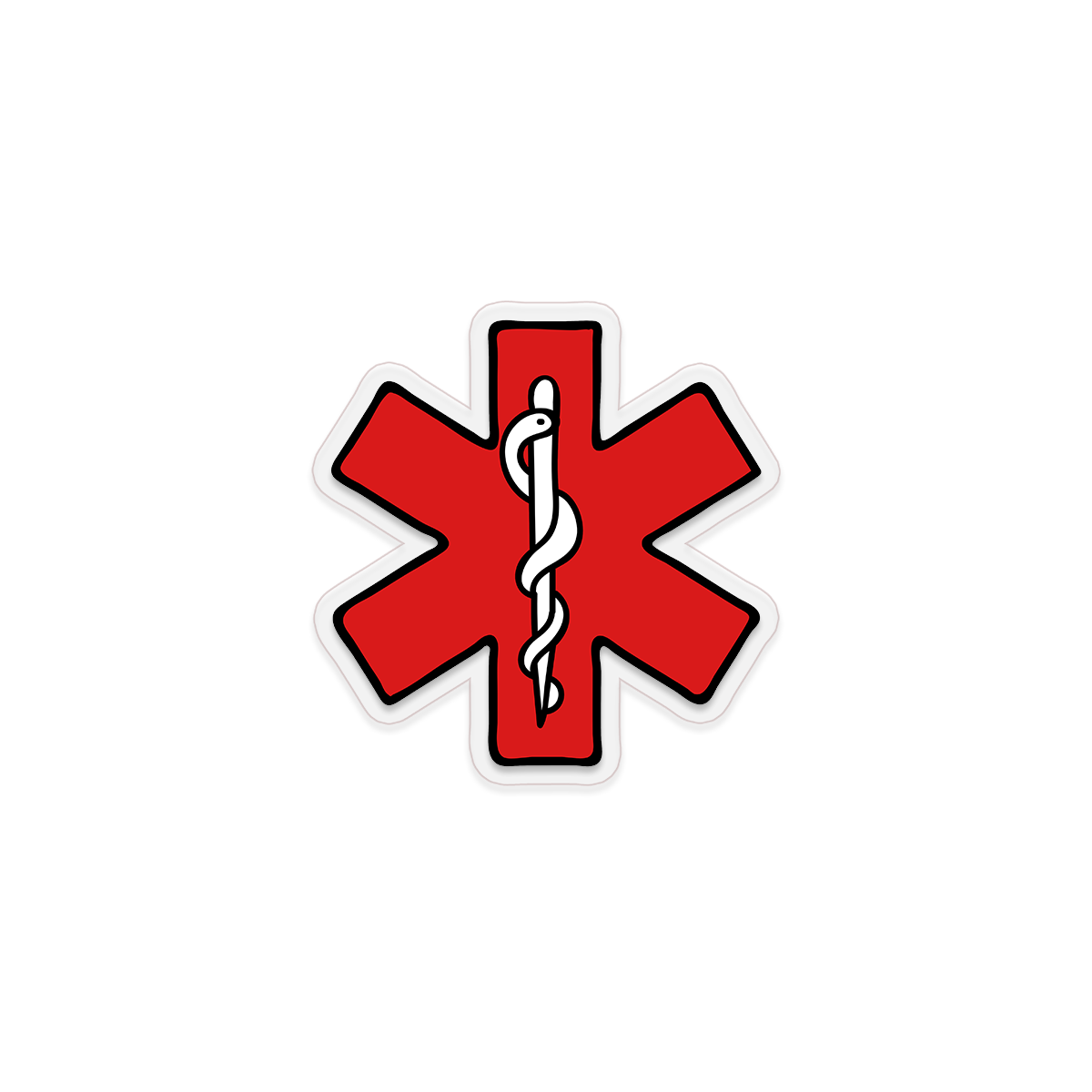 Mini Red Medical Alert Clear Sticker
