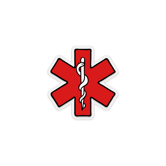 Mini Red Medical Alert Clear Sticker