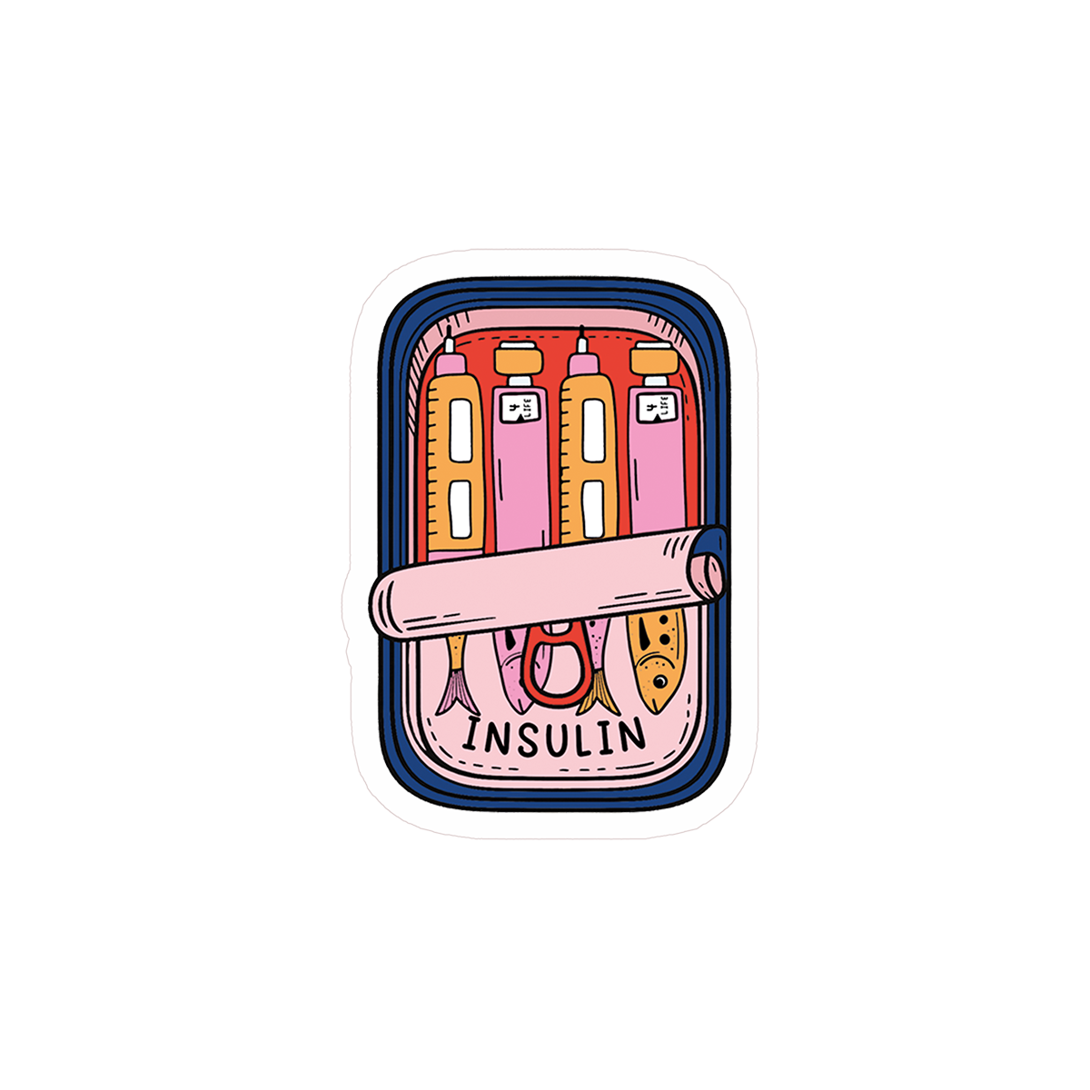 Insulin Sardines Clear Sticker