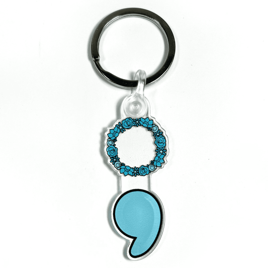 Semi-Colon Diabetes Mental Health Keychain