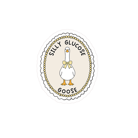 Silly Glucose Goose Clear Sticker