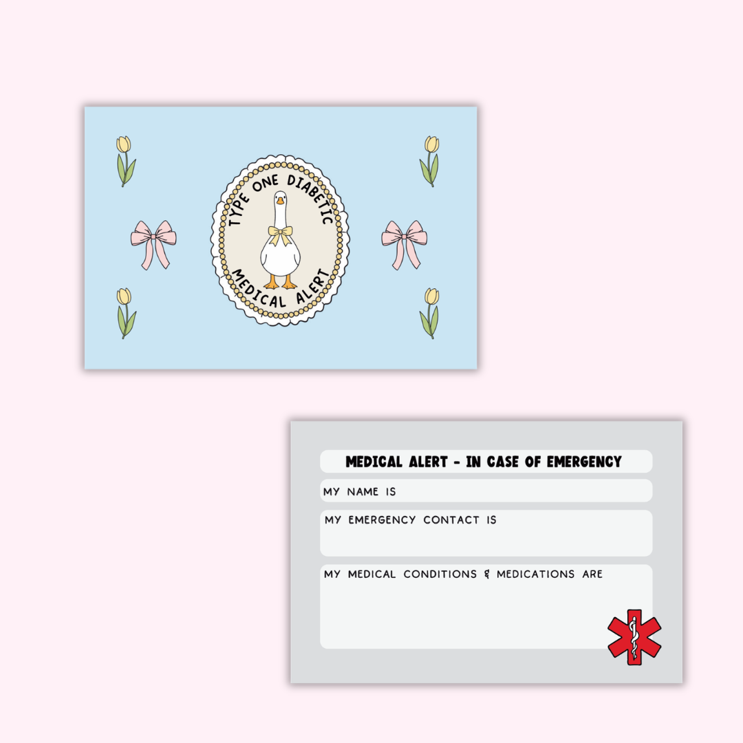 Silly Glucose Goose Medical Alert Card