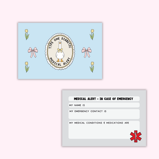 Silly Glucose Goose Medical Alert Card