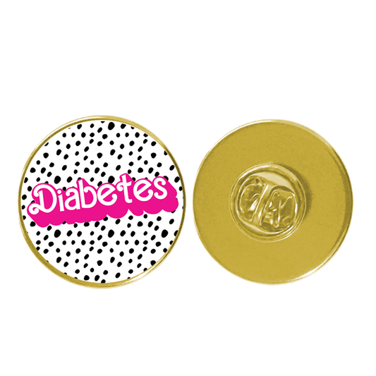 Spotty Pink Diabetes Pin Badge