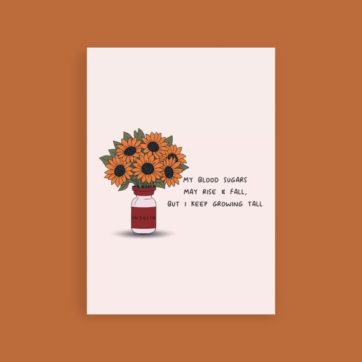 Sunflower Insulin Vase Postcard