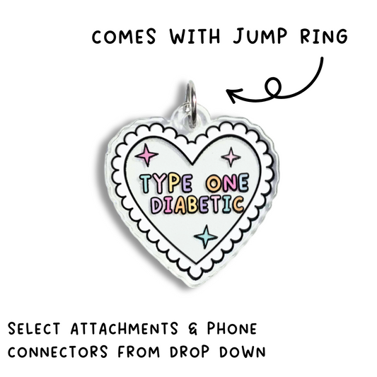 Type One Diabetic Heart Charm