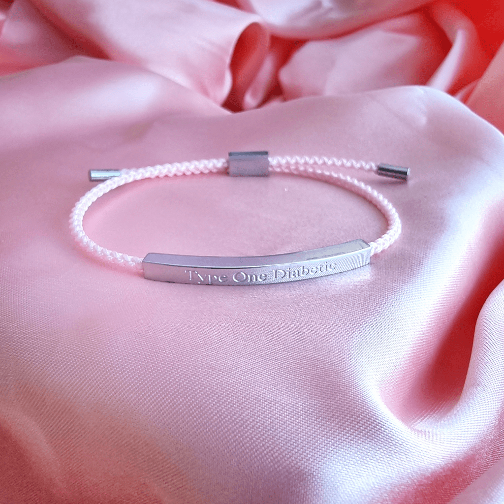 Type One Diabetic Pink Rope Bracelet