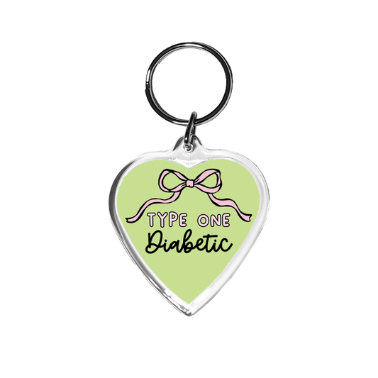 Matcha T1D Heart Keychain