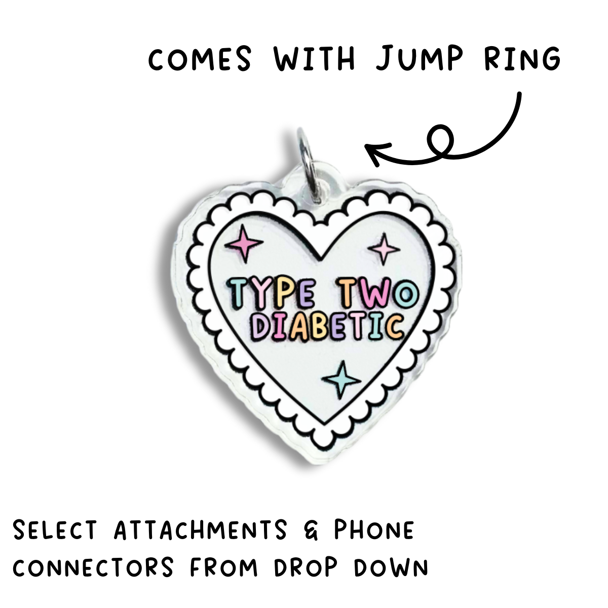 Type Two Diabetic Heart Charm