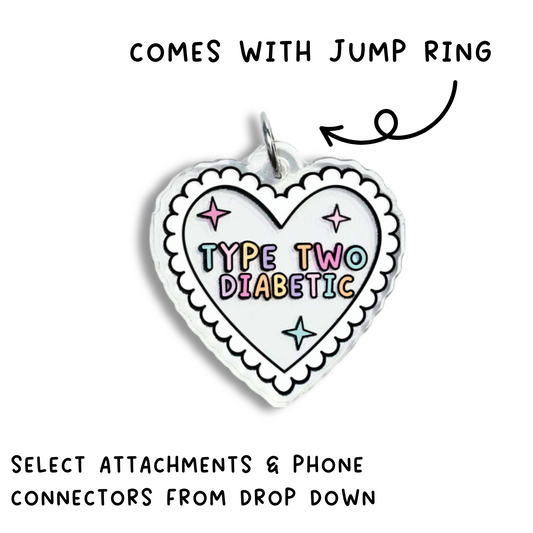 Type Two Diabetic Heart Charm