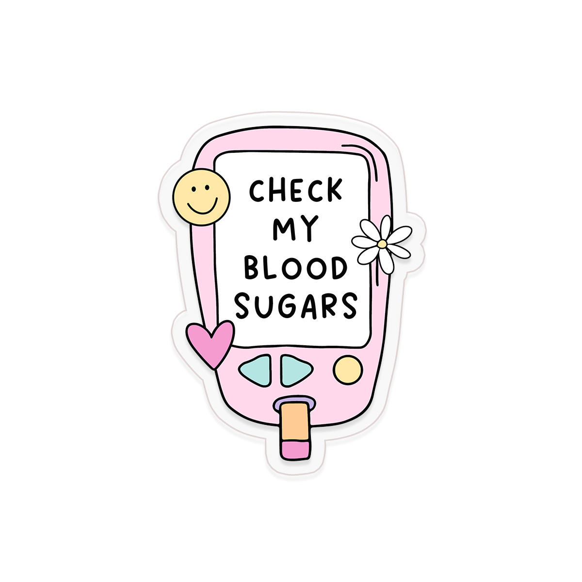 Check My Blood Sugars Clear Sticker
