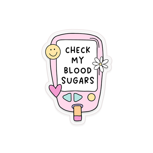 Check My Blood Sugars Clear Sticker