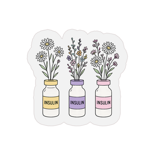 Three Insulin Summer Vases Clear Sticker