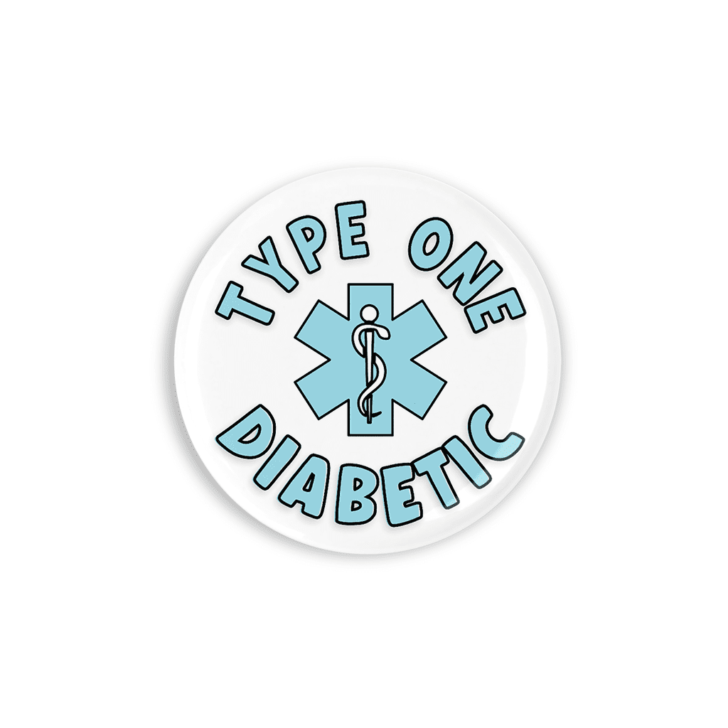 Type One Button Blue Badge