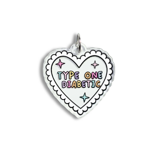 Type One Diabetic Heart Charm