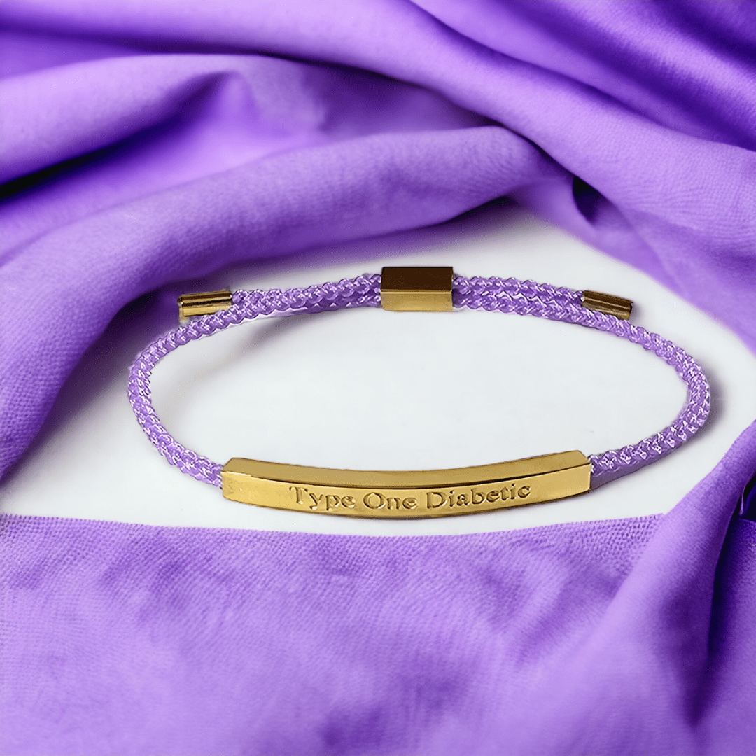 Type One Diabetic Lilac Rope Bracelet