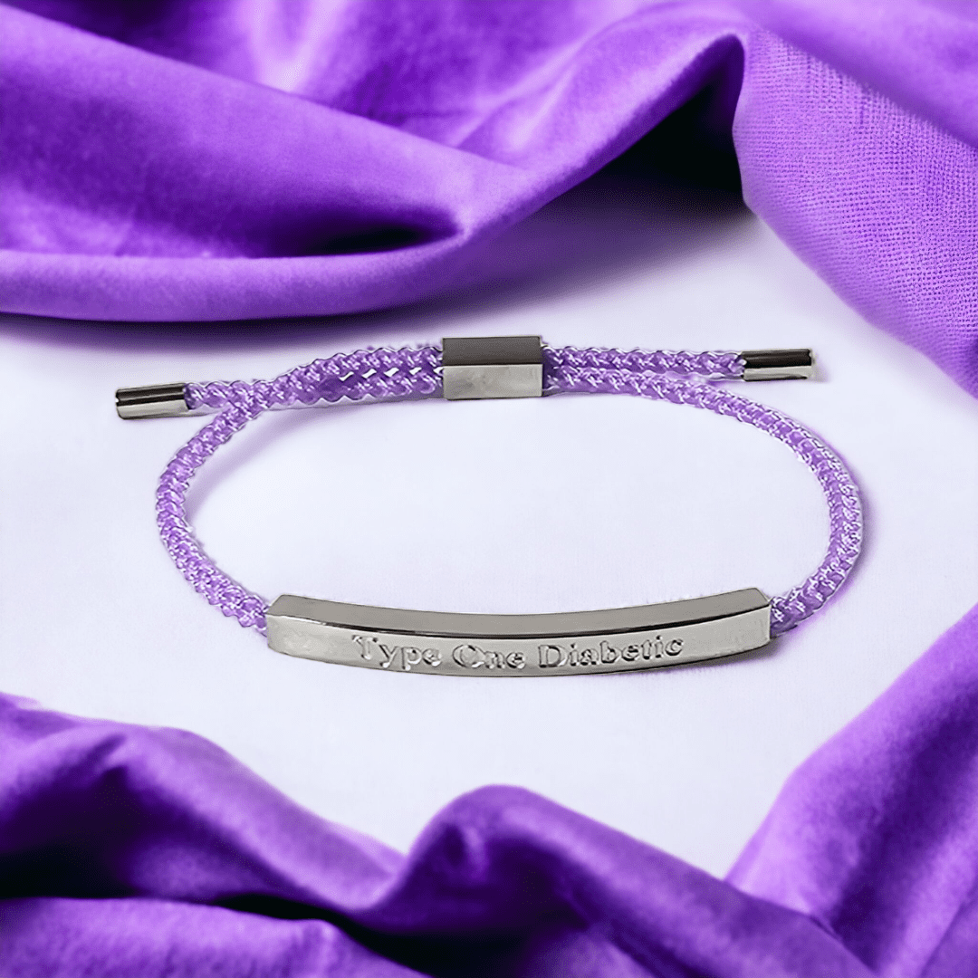 Type One Diabetic Lilac Rope Bracelet