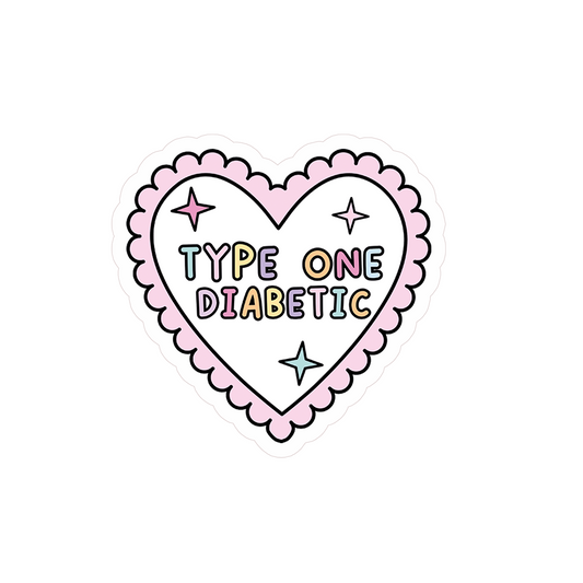 Type One Pink Heart Clear Sticker