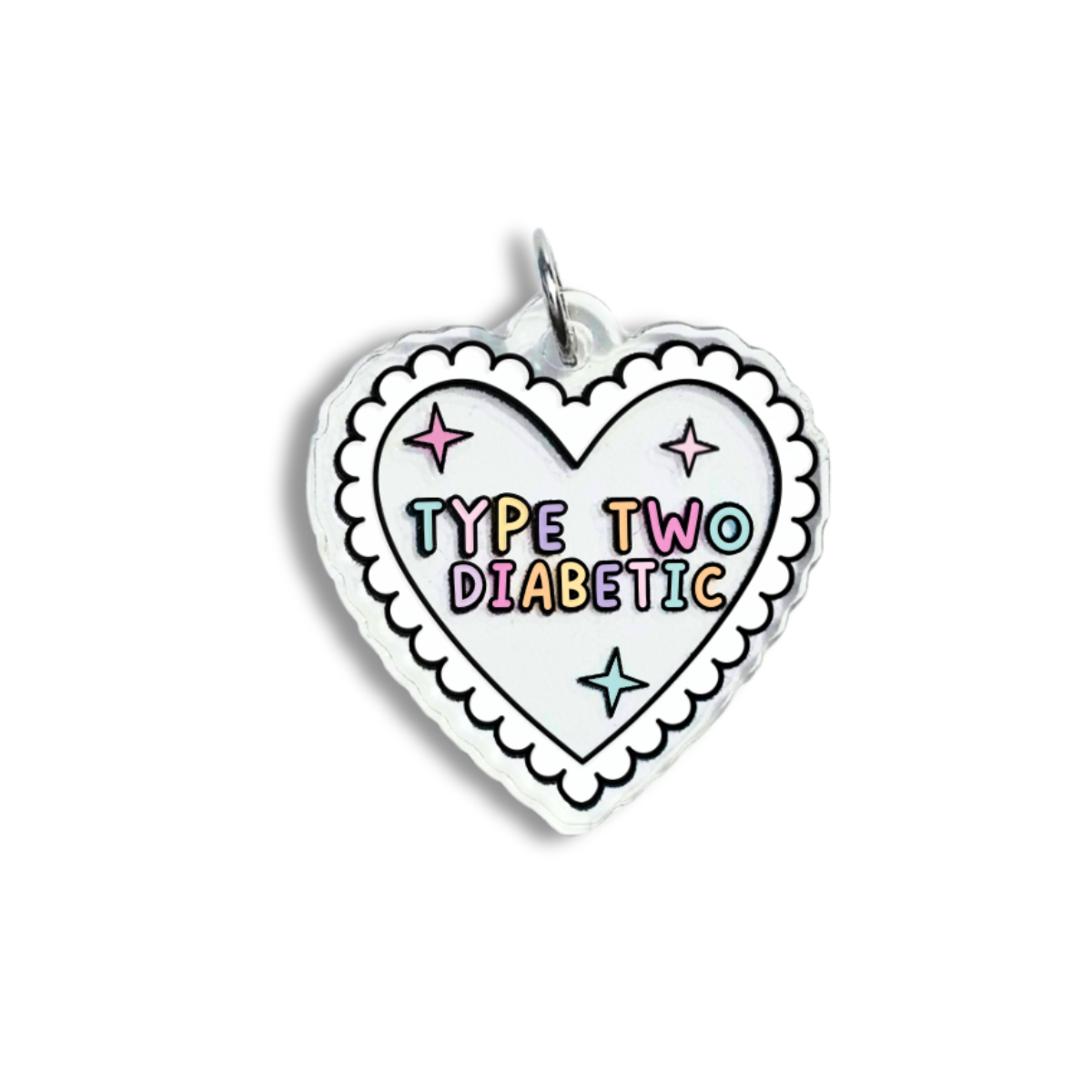 Type Two Diabetic Heart Charm
