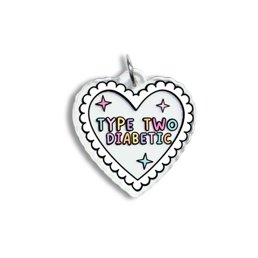 Type Two Diabetic Heart Charm